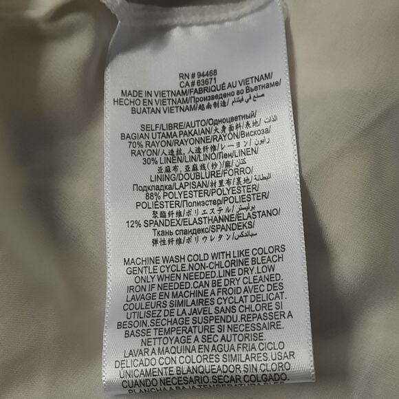 BCBGMAXAZRIA Dress Womens 0 Black White Floral Linen Blend Button Front Midi - Picture 10 of 10